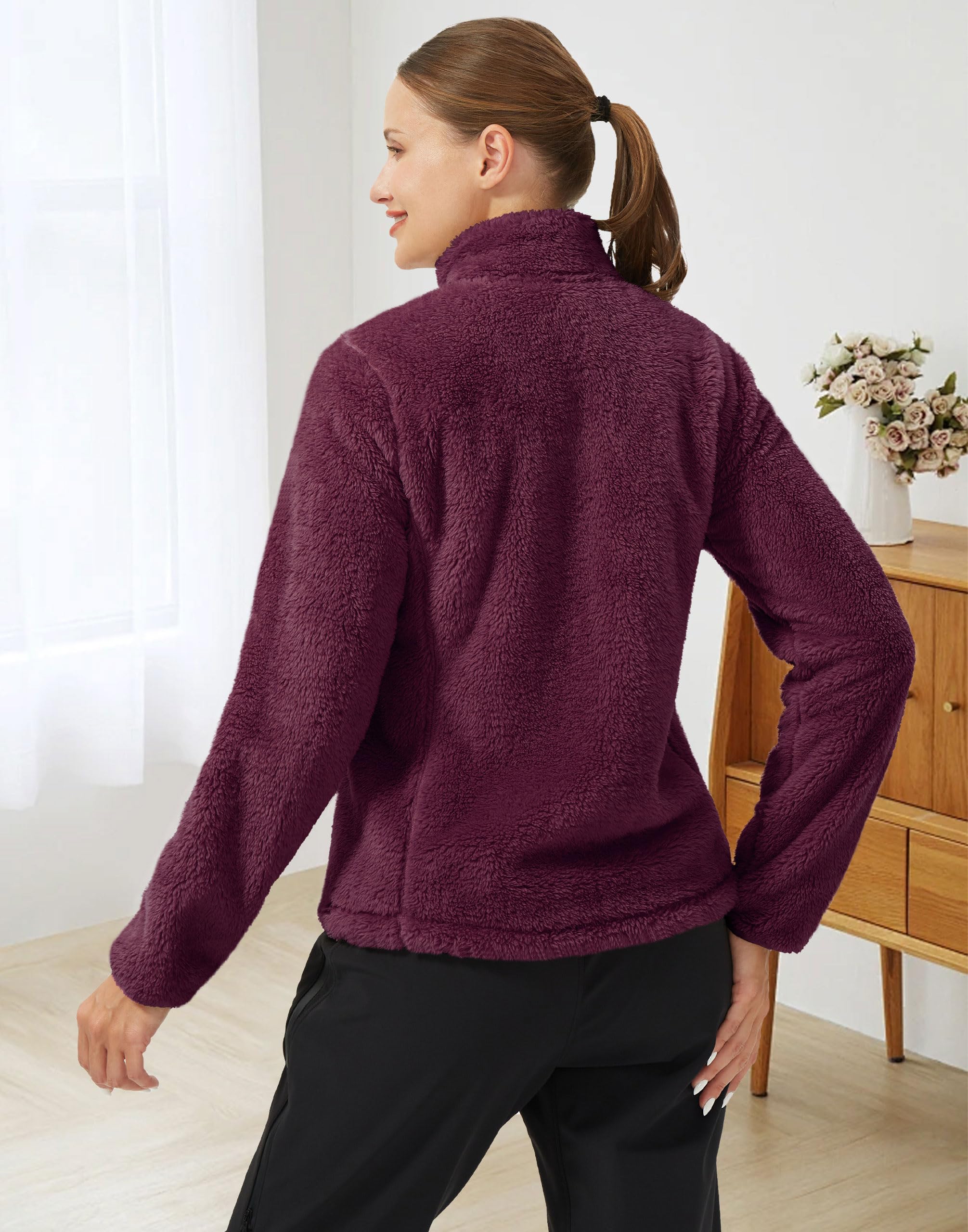 Pioneer Camp Veste polaire pelucheuse légère avec fermeture éclair intégrale pour femme, manteau en polaire chaude et douce pour printemps, automne, hiver