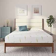 NapQueen 8 Inch Bamboo Charcoal King Size Medium Firm Memory Foam Mattress, Bed in a Box (White)