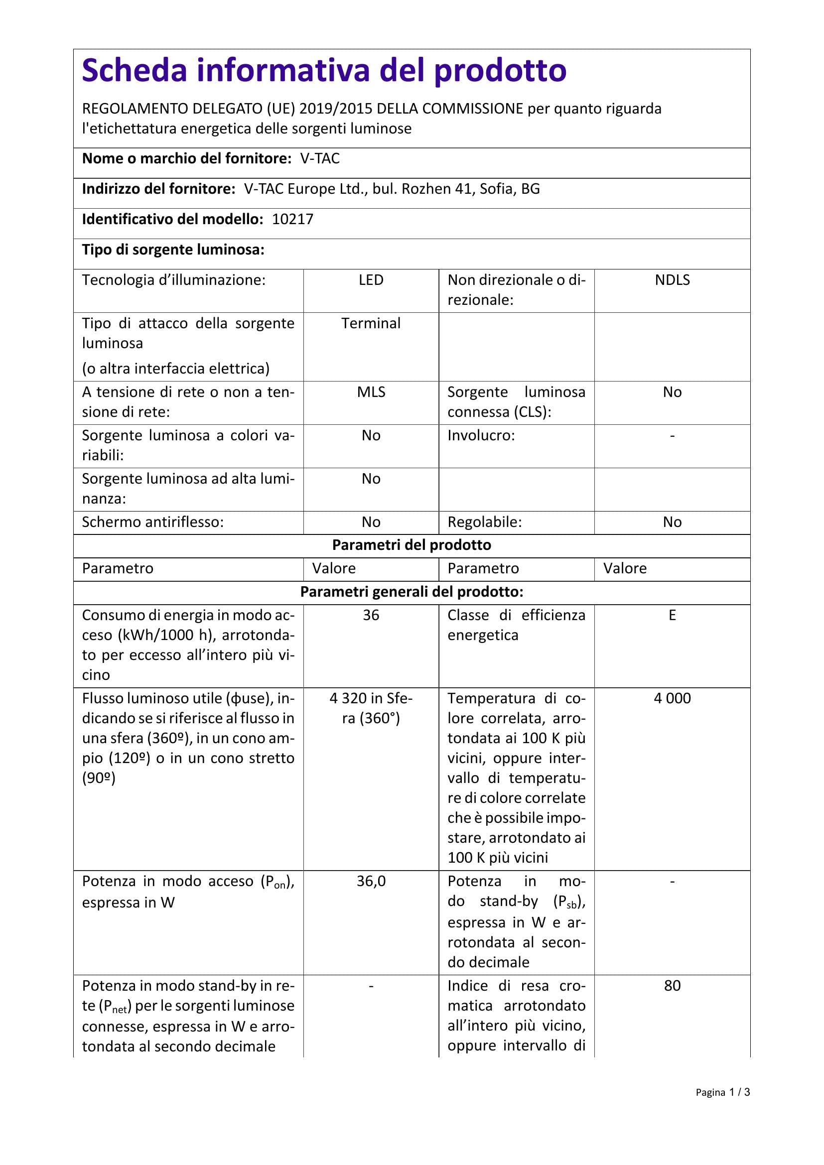 V-TAC VT-60036 Kit 10pz Pannello led smd 36W 60x60 da incasso 120lm/W alta luminosità luce bianco naturale 4000K confezione 10 pannelli - 10217