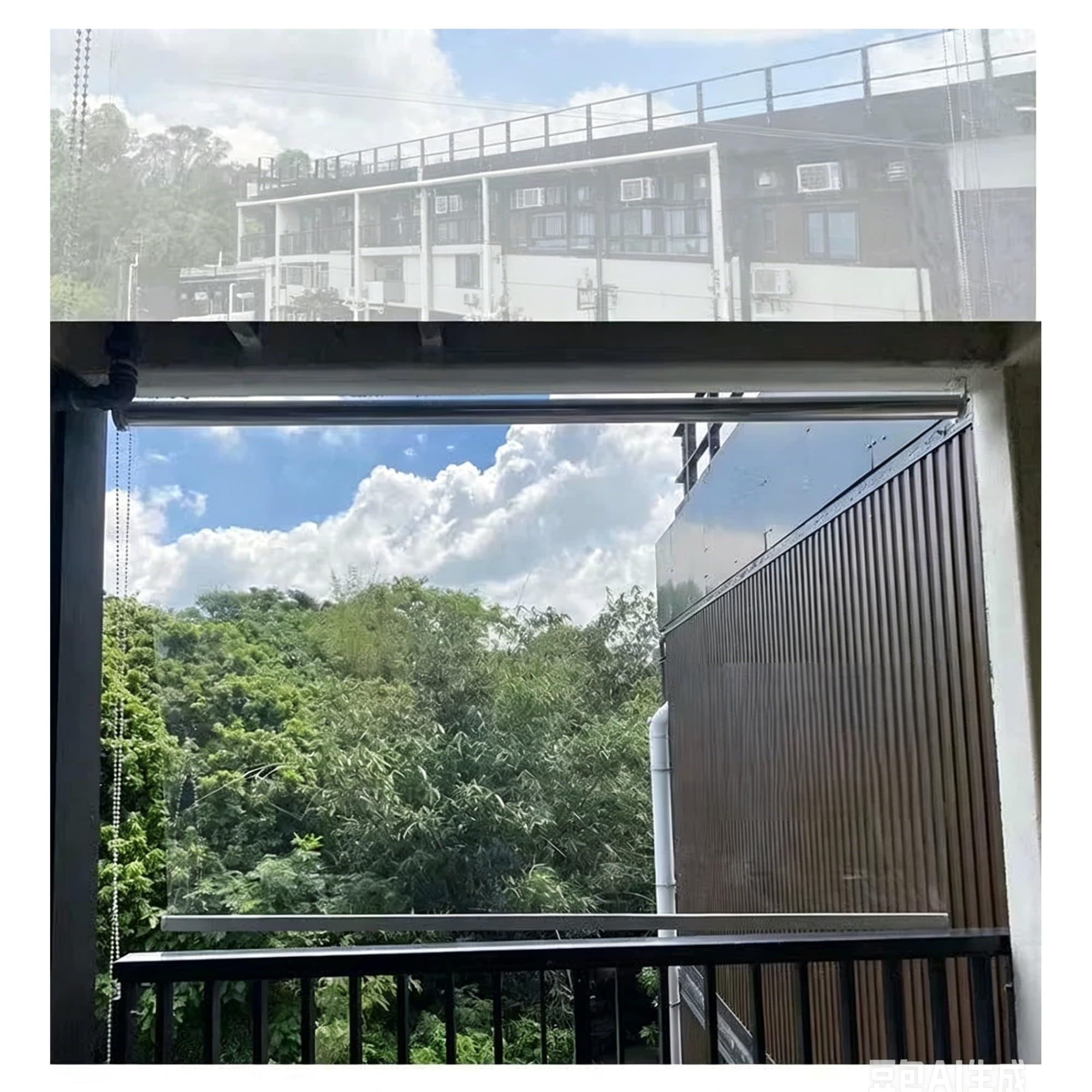 Industrial Clear PVC Roller Shade/Blind/Screen Wind Resistant Waterproof Cover,for Garage Door & Old Windows Thermal Insulated Patio Balcony Shade, Custom Sizes(W90*H120cm/W35.43*H47.24in)