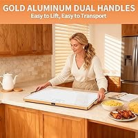 Vista 4 de Food Warming Mat (XL 24"x16"), Food Warmers for Parties Buffet and Daily Use, Full Surface Warm Evenly Electric Warming Tray with Button Temperature