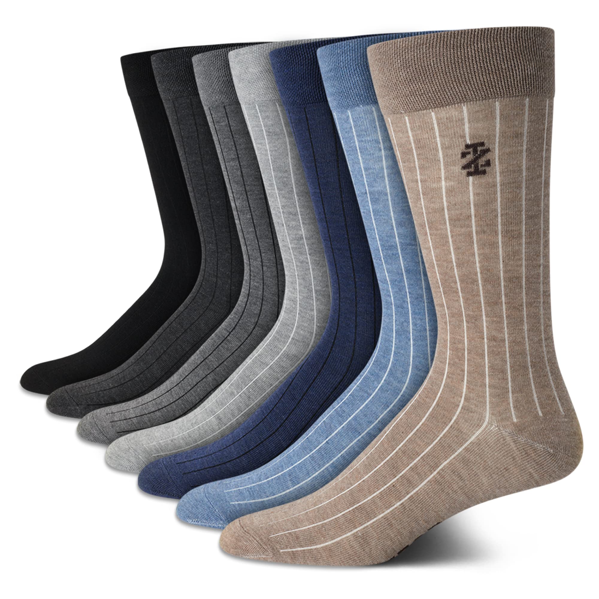 IZOD Mens Dress Socks - 7 Pack Lightweight Comfort Stretch Stay Up Cuff Mid-Calf Crew Sock - Dress Socks for Men (6-12.5)
