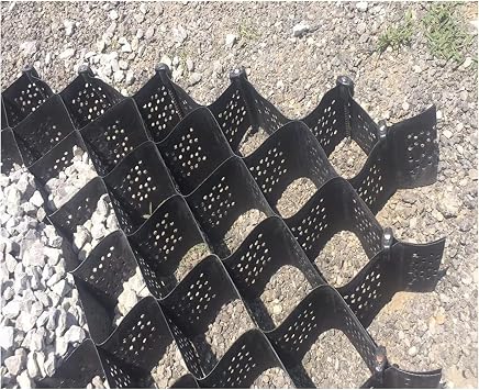 Gravel Grid Ground Grid,Pea Gravel Grid Paving Stabilizer,Polyethylene Honeycomb Geocell HDPE Permeable Pavers,for Park Garden Walkway Pathway,Driveways,Parking Lots,4*10m13.12*32.81ft