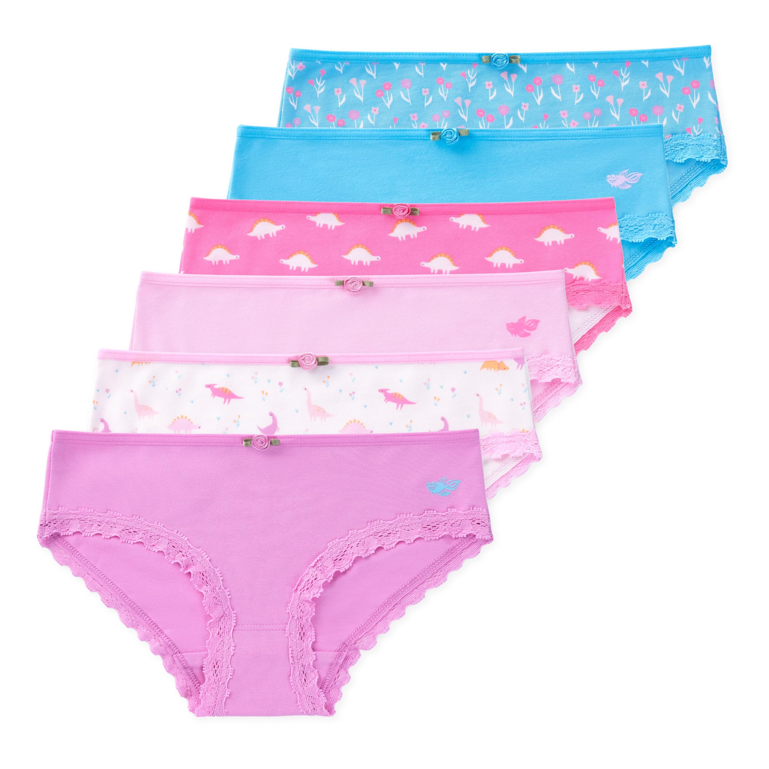 Lucky & Me | Ava Little Girls Bikini Underwear | Tagless | Soft Cotton Modal Spandex Blend | Colorful | 6-Pack