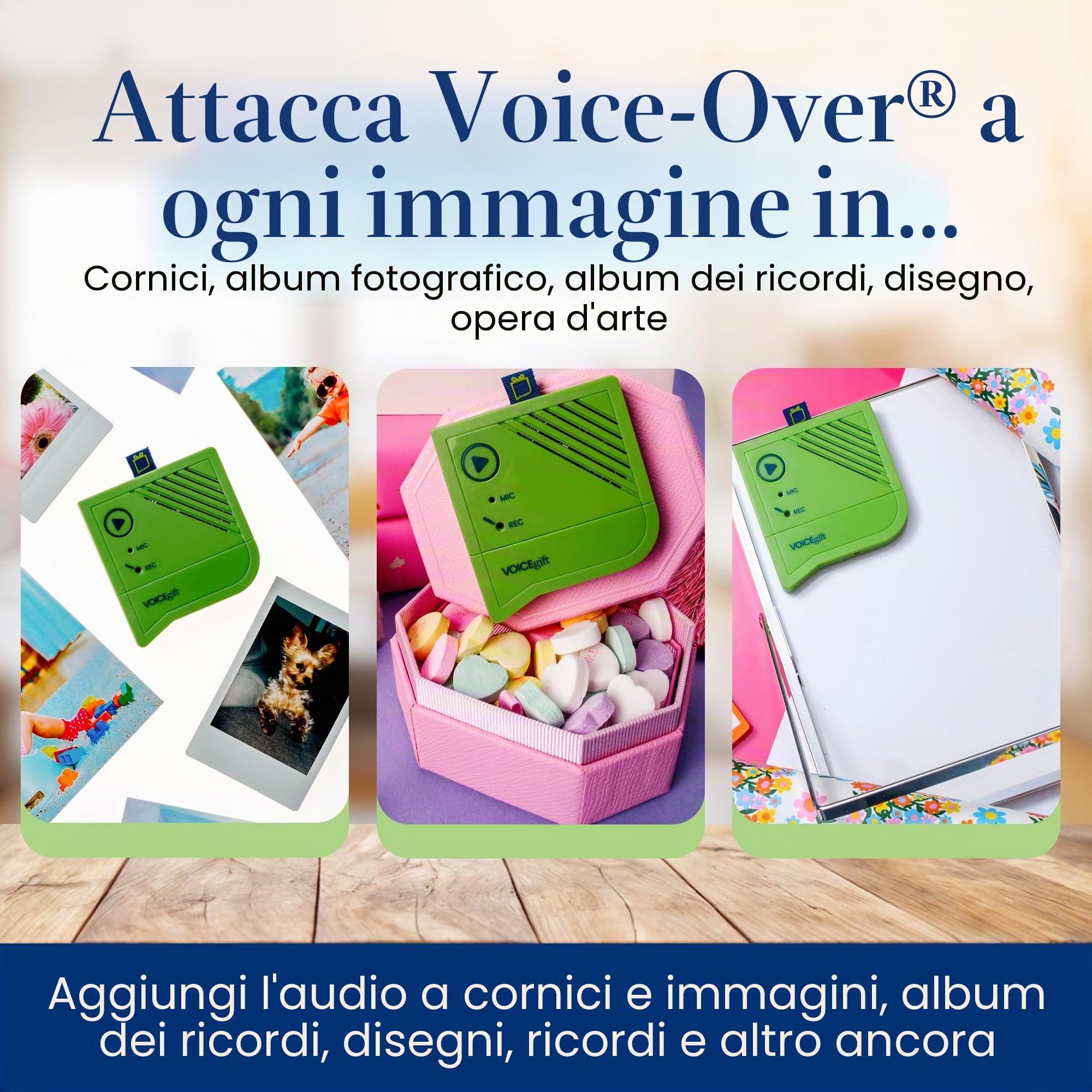 Inserto registratore vocale migliorato Voice-over per messaggi personali, dispositivo di registrazione audio di alta qualità da 60 seconds (1 confezione)