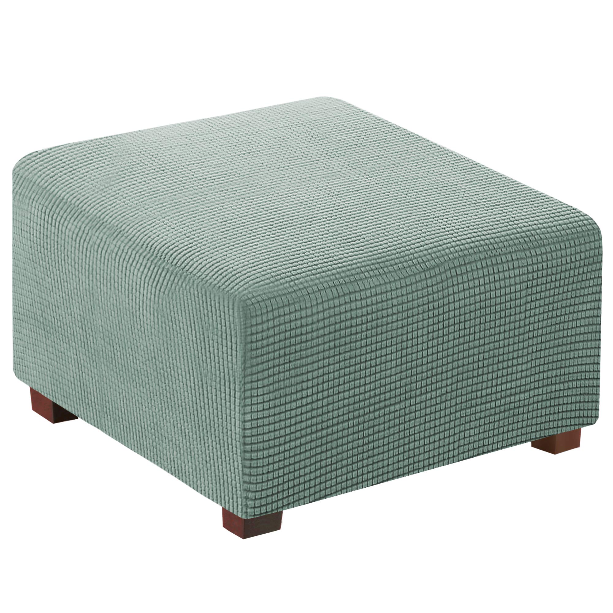 Photo 1 of Flamingo P Stretch Ottoman Cover Square Ottoman Slipcovers Furniture Protector Folding Storage Stool Furniture Protector Soft Slipcover with Elastic Bottom (Small Size - Sage)