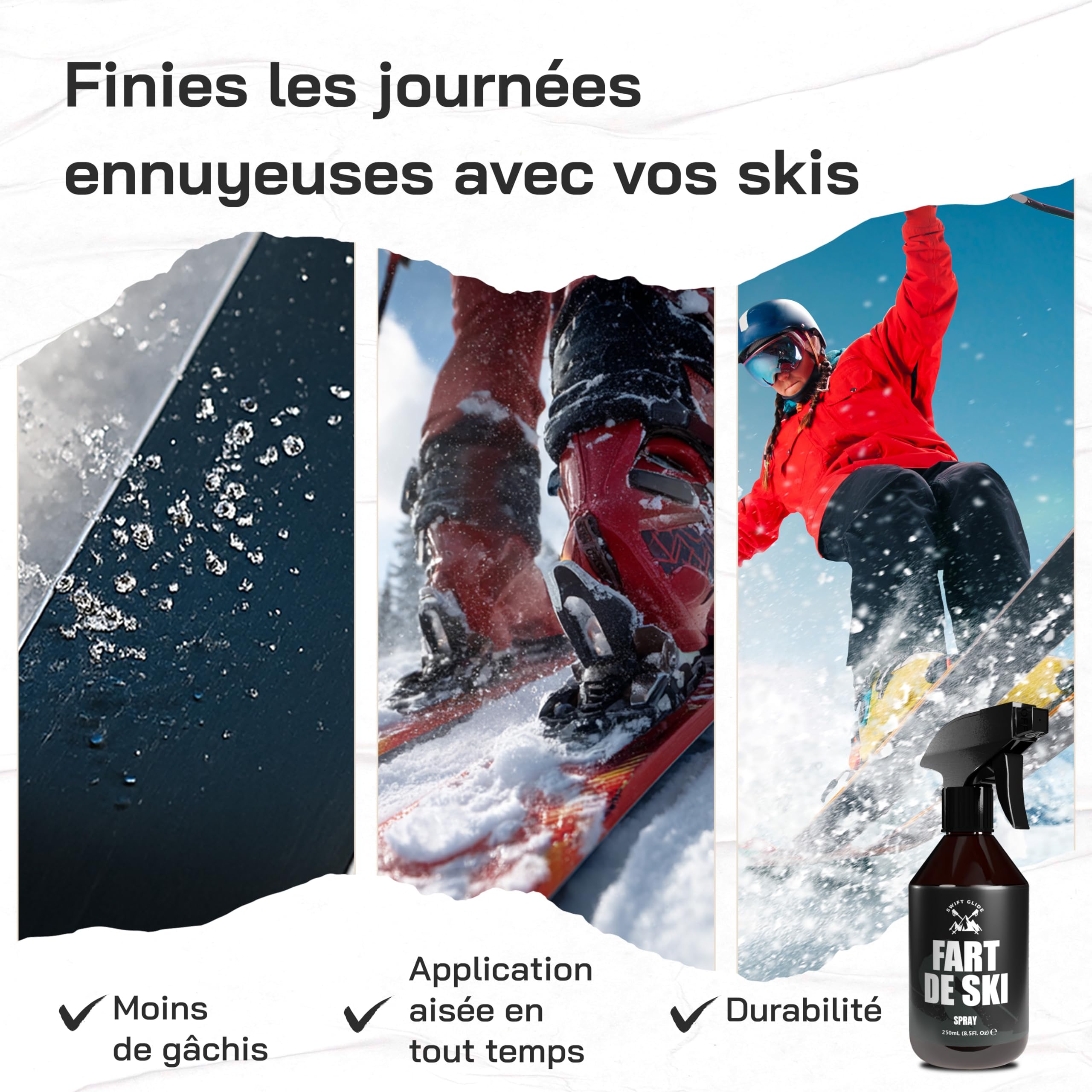 Fart Ski Wax 250ml Cire Universelle Liquide 100% Végétale Ski Alpin Skis de Fond Snowboard Fartage Ski Fabriqué en Allemagne