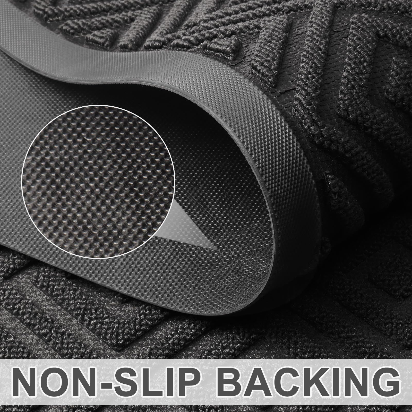 LEKEEPGO Tapis de Porte 60 x 90 cm, Paillasson Interieur Extérieur Antidérapant, Paillasson Exterieur Entrée Lavable, Tapis d'entrée Intérieur Absorbant et Durable, Noir