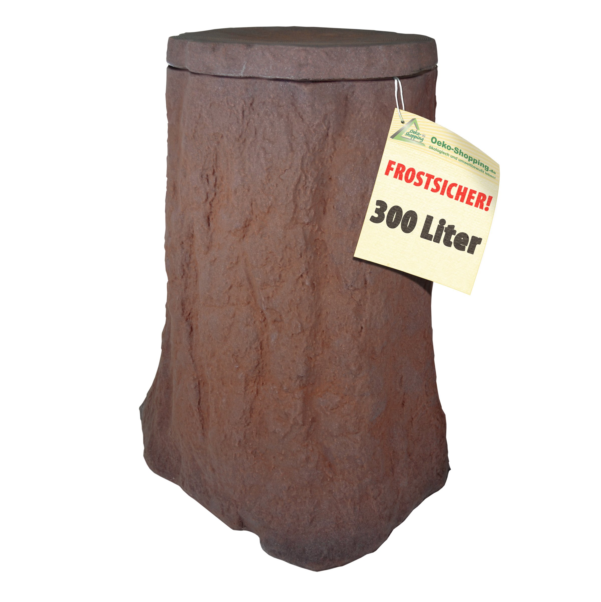 Tonneau de pluie - Arbre - 300 l - Résistant au gel - Durable - Avec couvercle et robinet solides