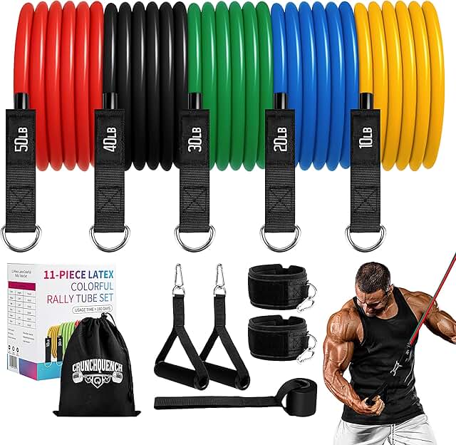 CRUNCHQUENCH 11-Piece Resistance Tube Set