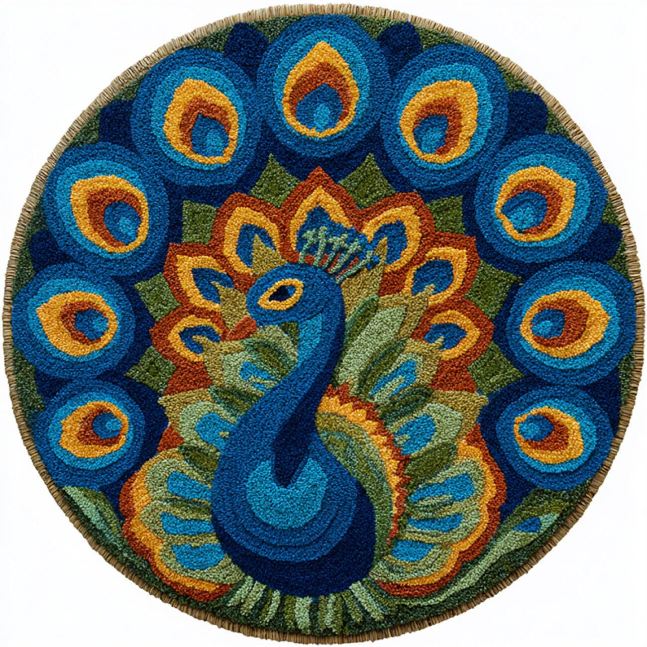 Kitquiver Tapestry Kits for Adults Cartoon Peacock 60x60cm