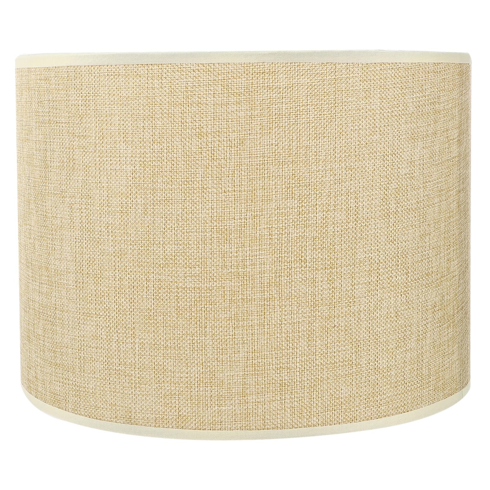 Zylindrischer Lampenschirm Stabil Beige, für E27, aus Leinen