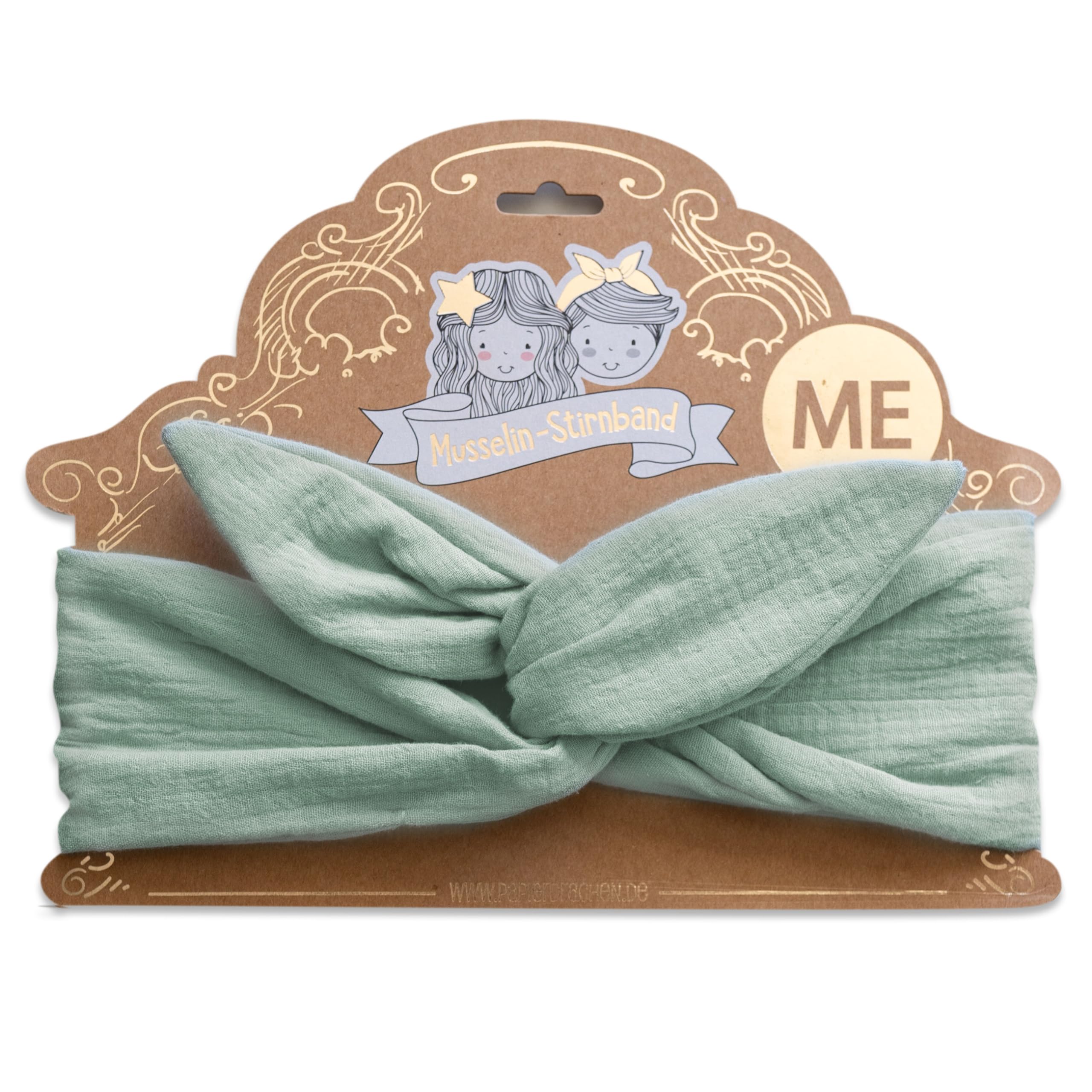 Papierdrachen Muslin Hair Band for Women for Self-Tying - Knot Band - Headband - Hair Accessories - Autumn and Summer - Turquoise - for Women - Image 2
