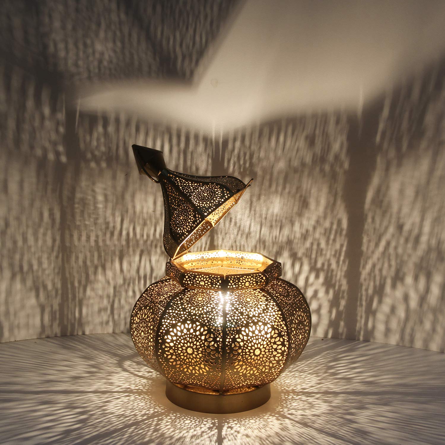 Casa Moro Orientalna lampa stołowa Gohar wysokość 30 cm lampa podłogowa w stylu antycznego złota oprawka E14, lampka nocna metalowa, lampa Ramadan LN2090