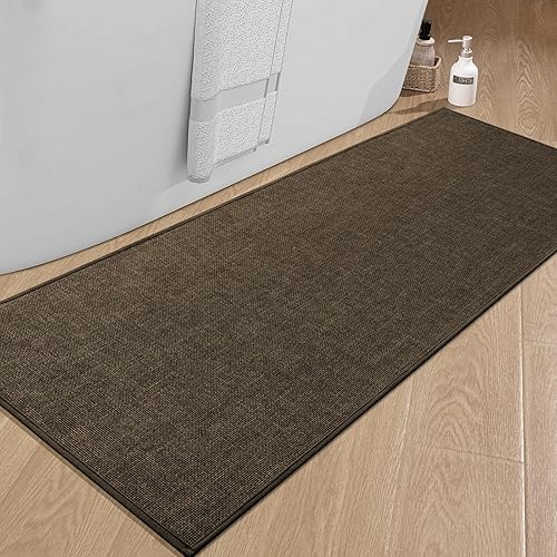 Miniatura 49 de chakme Alfombras de baño de 47 x 17 pulgadas, ultra delgadas, antideslizantes, de secado rápido, absorbentes, para suelo de baño