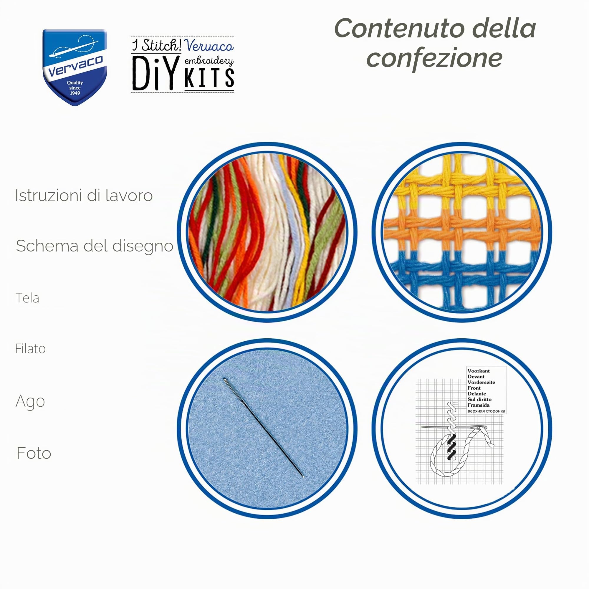 VERVACO Kit Calendario Dell'avvento Punto Croce Prestampato Babbo Natale Set Ricamo Principianti Decorativi per Pareti ca. 40 x 53 cm DIY Natale Decorazioni Casa Particolari Regalo Creativo