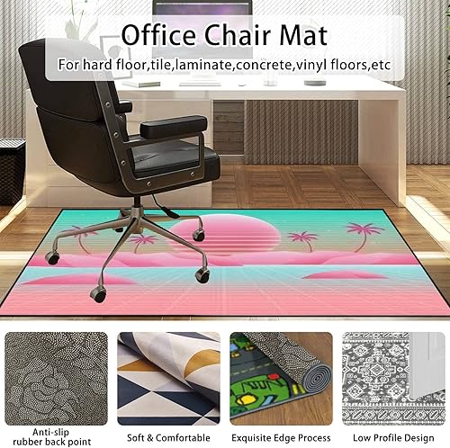 Miniatura 5 de Vaporwave retrowave synthwave Retro sci fi 1980s 1990s Landscape Cyber Area Alfombra de patio al aire libre, alfombra de juego moderna