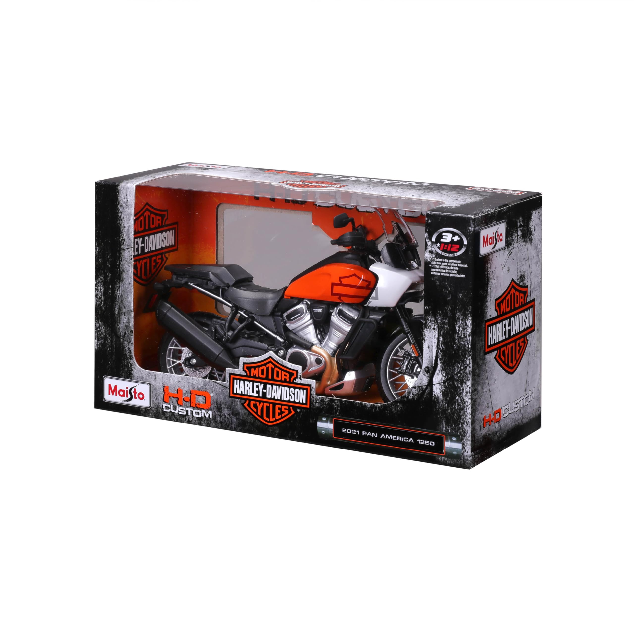 MAISTO Harley Davidson Pan America 1250 ´21 - Modellmotorrad 1:12 Originalgetreues Sammlermotorrad Spielzeugmotorrad mit Lenkung & beweglichem Ständer, ab 3 Jahren (532339)