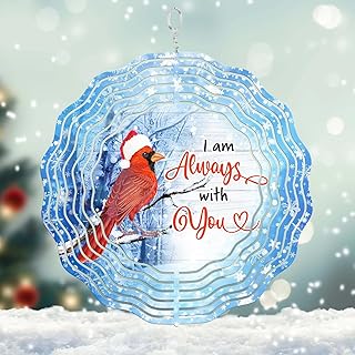 Memorial Christmas Cardinal Wind Spinner, Red Cardinal Bird Memorial Christmas Wind Spinner, 3D Cardinal Wind Spinner, Outdoor Cardinal Wind Spinner Hanging