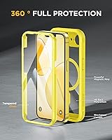 Vista 612 de Miracase Funda magnética para iPhone 14 de 6.1 pulgadas, protector de pantalla de vidrio templado integrado + protector de lente, compatible
