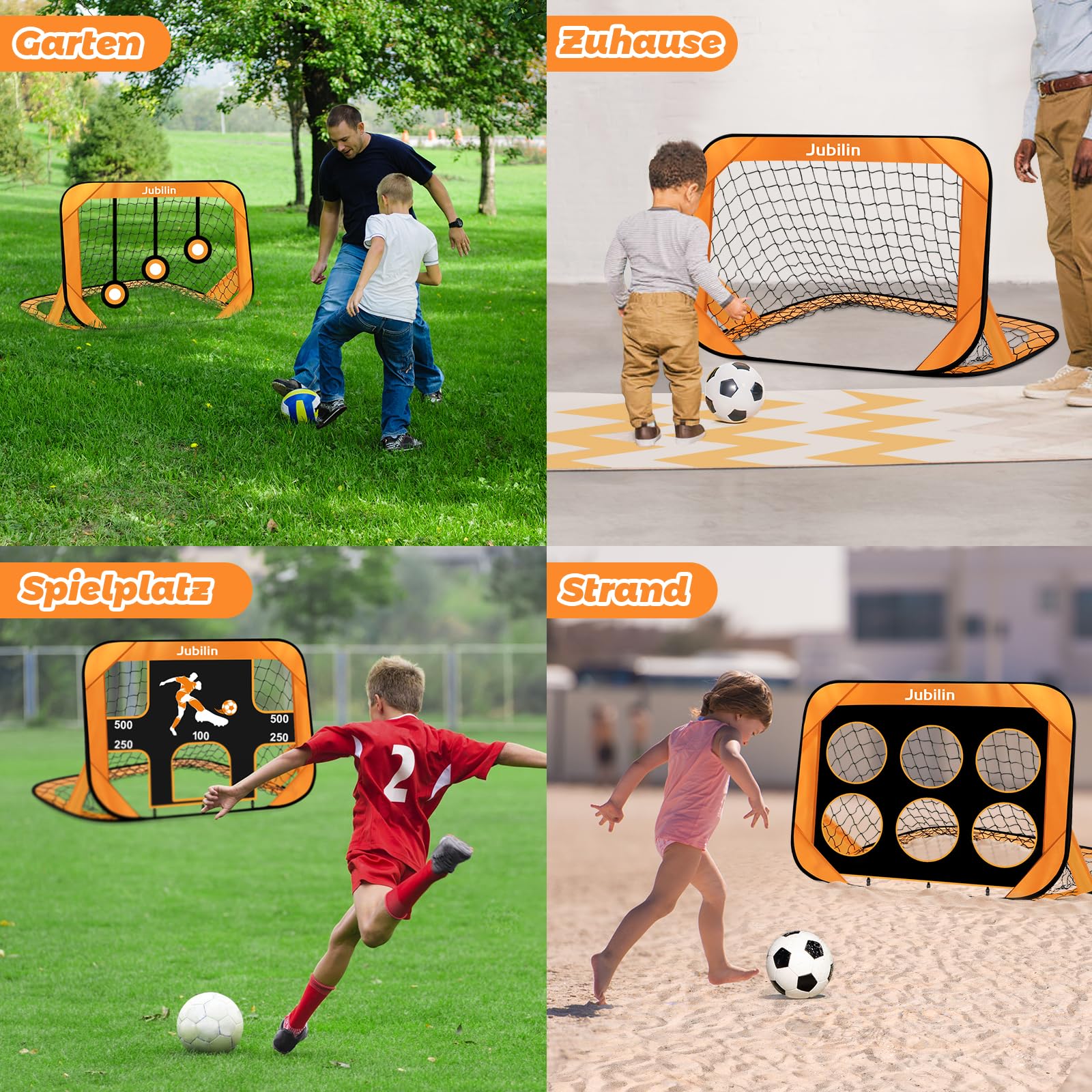 Fussballtor Sets,4 Modi Pop Up Fußballtor Kinder