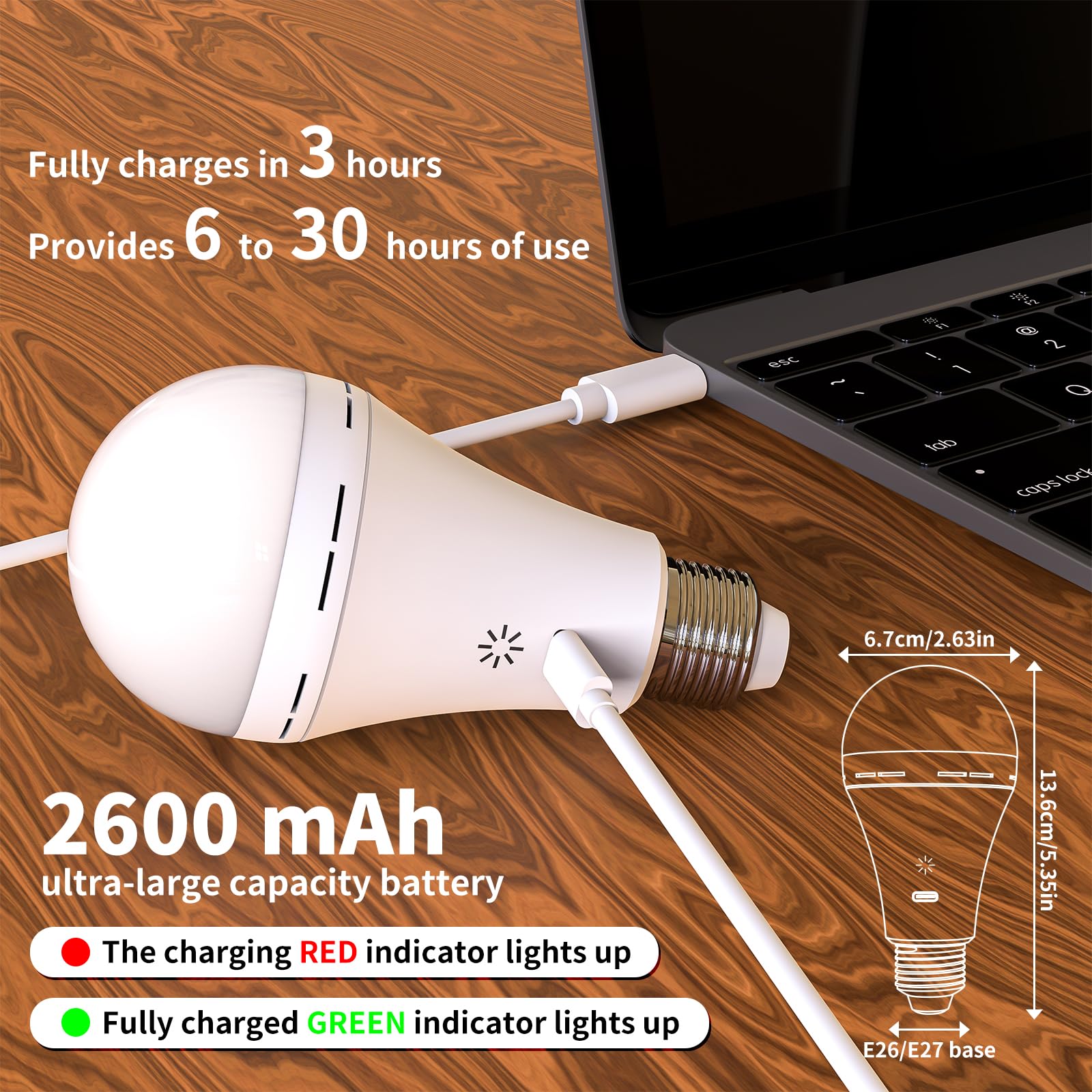 Lampada A Bottiglia LED Wireless Ricaricabile 5500mAh - Touch Dimmerabile 3 Temperature Colore - Luce Notte Impermeabile IP54