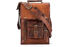 SHAKUN LEATHER JOURNAL: Small Brown Messenger Satchel