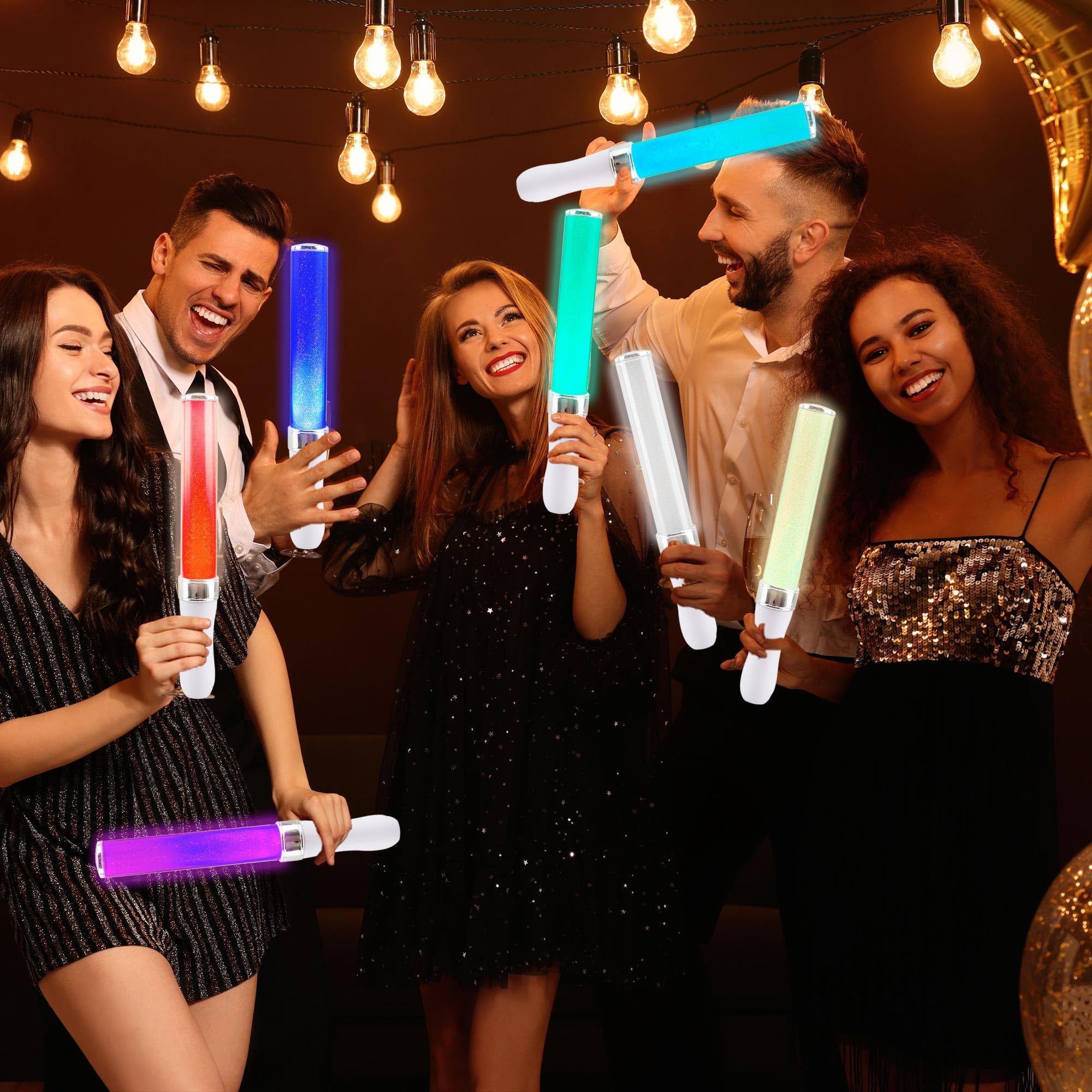 LED-Konzert-Lichtstäbe, 15 Farben, wechselnd, mehrfarbig, blinkend, leuchtet im Dunkeln, für Hochzeit, Club, Karneval, Party, Geburtstag, Konzerte, Gastgeschenke, 3 Stück