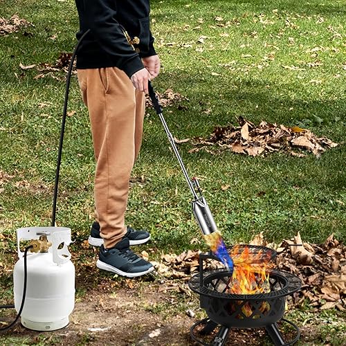Miniatura 3 de Antorcha de propano portátil con bolsa de almacenamiento, soplete de alto rendimiento de 1,280,000 BTU con manguera de 10 pies, desbrozadora de