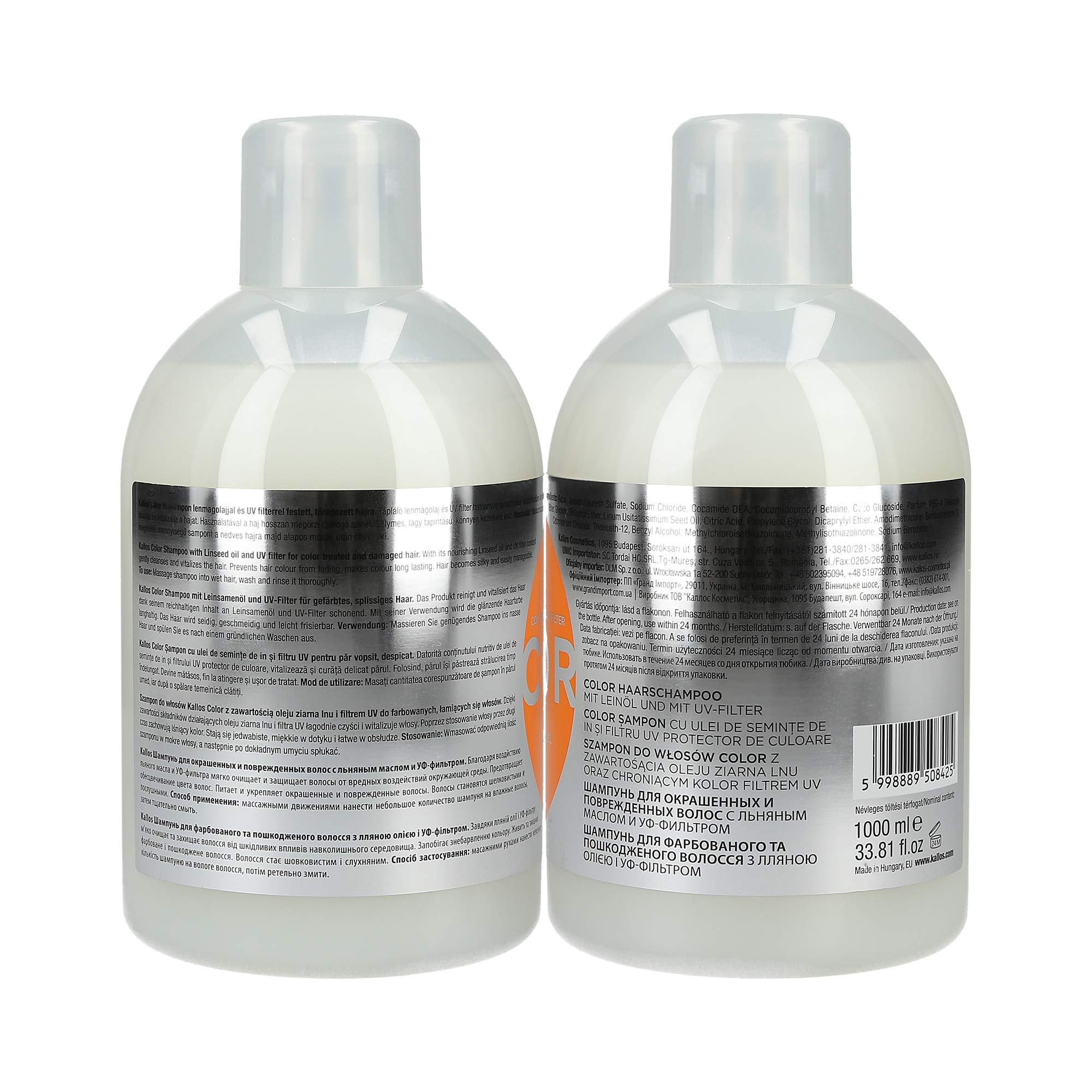 Kallos KJMN Color Vitalizing Shampoo with linseed oil and UV filter for color treated and damaged hair 1000 ml - 33,81 Fl Oz - Image 2