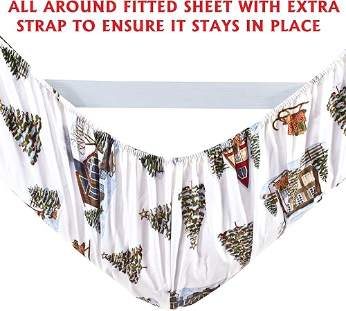 Vista 62 de Elegant Comfort Sábanas suaves de lujo con patrón navideño 1500 microfibra de calidad hotelera de alta calidad, suavidad, resistente a las arrugas