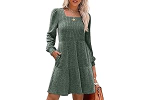 Flaunt Your Grace: Long-Sleeve Fall Dress for Winter Festivities