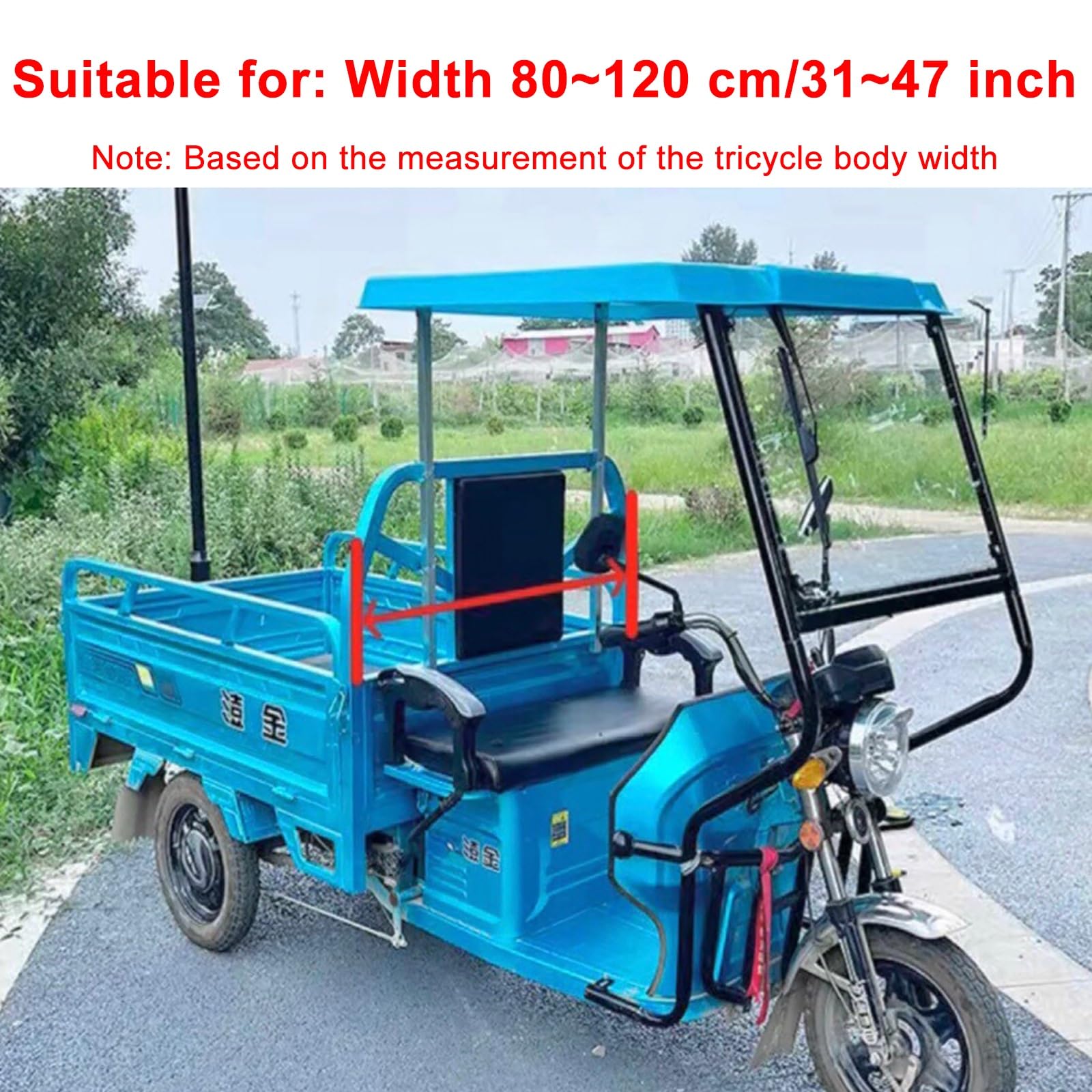 Generico Telo Copri-Triciclo Elettrico Blu - Telo Copri-Triciclo Elettrico a 3 Ruote, telone Resistente per consegne, Protezione per Triciclo da carico, tettuccio per Bici elettrica Resistente alle i