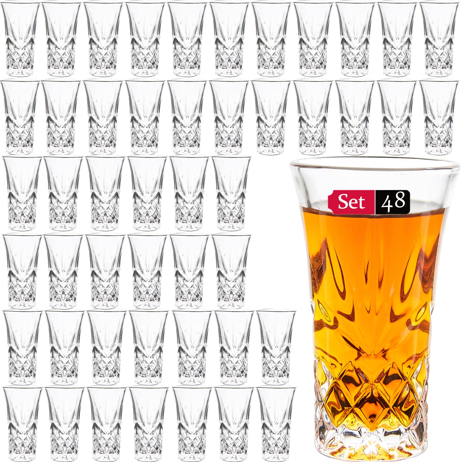 JAIEF Vasos de tequila de 2 onzas (Juego de 48)