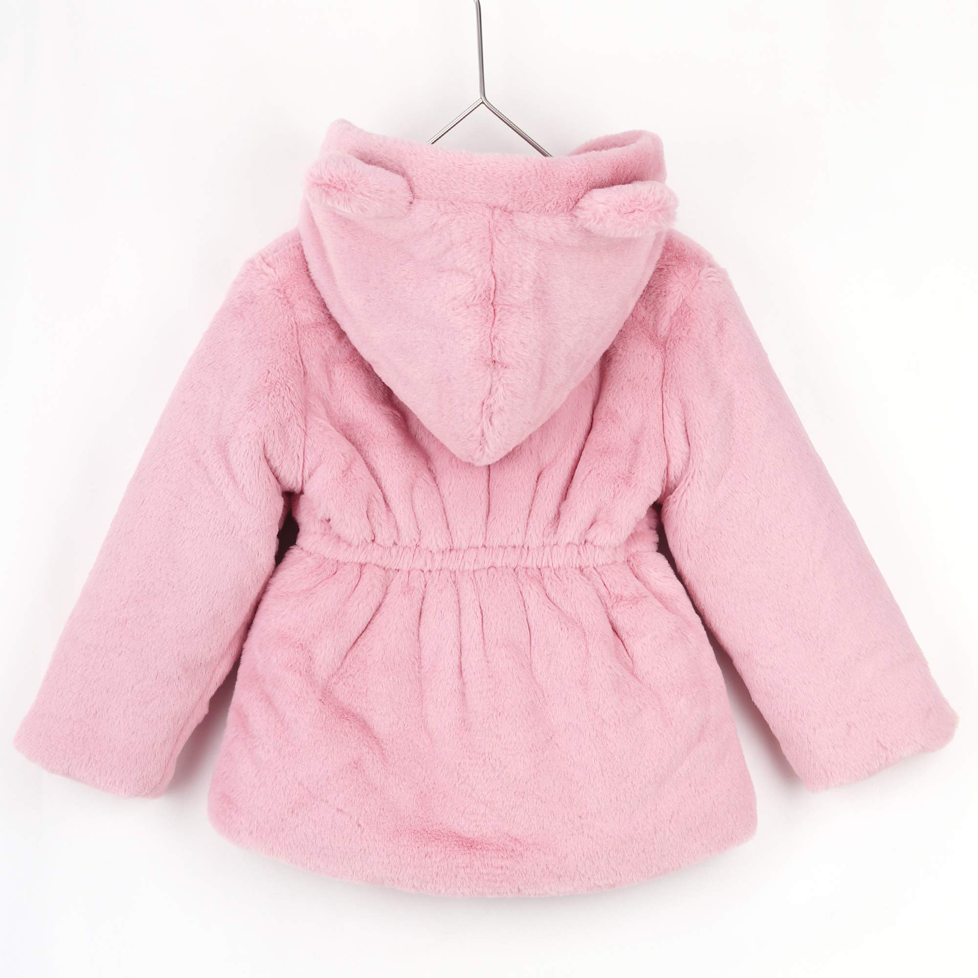 Chaqueta de Invierno con Capucha de Piel Sintética para Bebés Niñas Pequeños Infante Abrigo Chaqueta Gruesa para Otoño Invierno Dulce y adorable - Talla 74 80 86 92 98 104 110 112 128