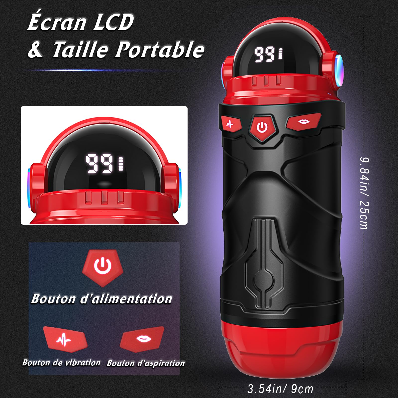 Masturbateurs Masculins Sex Toýs Homme - masturbâteur homme mains libres Toys avec 9 Modes de Vibration & Succion, Automatique masturbateur Vaginette Ultra Réaliste Sextoy Vibromasseur Pénis Massage