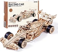 Vista 1 de ROKR 3D Wooden Puzzle 1:18 Scale Formula Racing Cars for Adults, 5 Hour Build, Wind up Toys Model Car Kits for Adults to Build, Ideal Gift for Boys