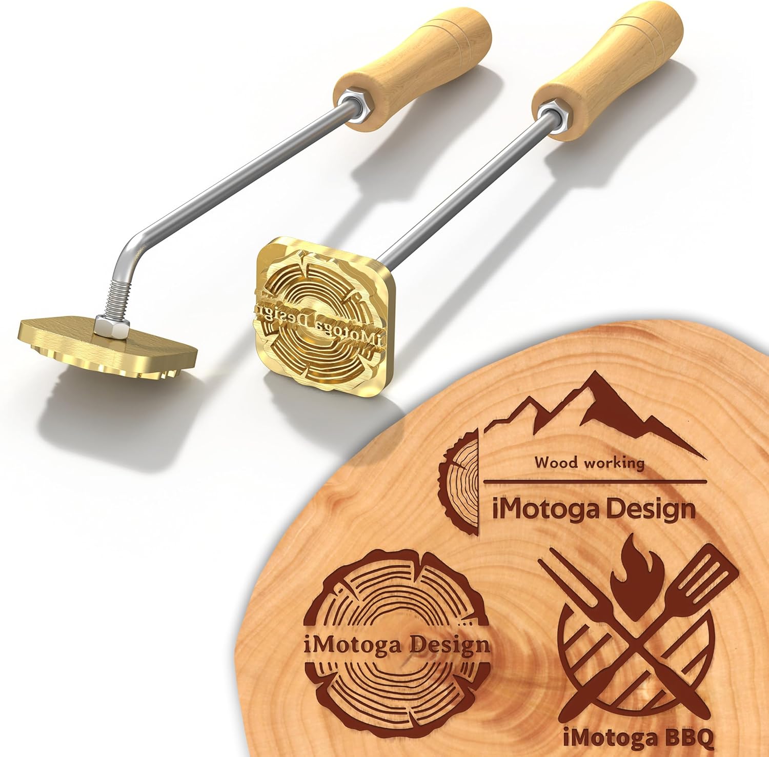 Custom Branding Iron for Wood,Reusable Personalized Metal Logo for Wood Burning Tool,Custom Iron Stamp for Leather,Handcrafted Design,Flame Heated,Gift for Crafting&Stencil Wood Burning (3 inches)