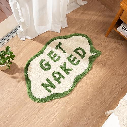 Miniatura 7 de Tapete de baño rosa con texto en inglés Get Naked, tapete de baño suave y antideslizante, divertido tapete para baño, apartamento, decoración