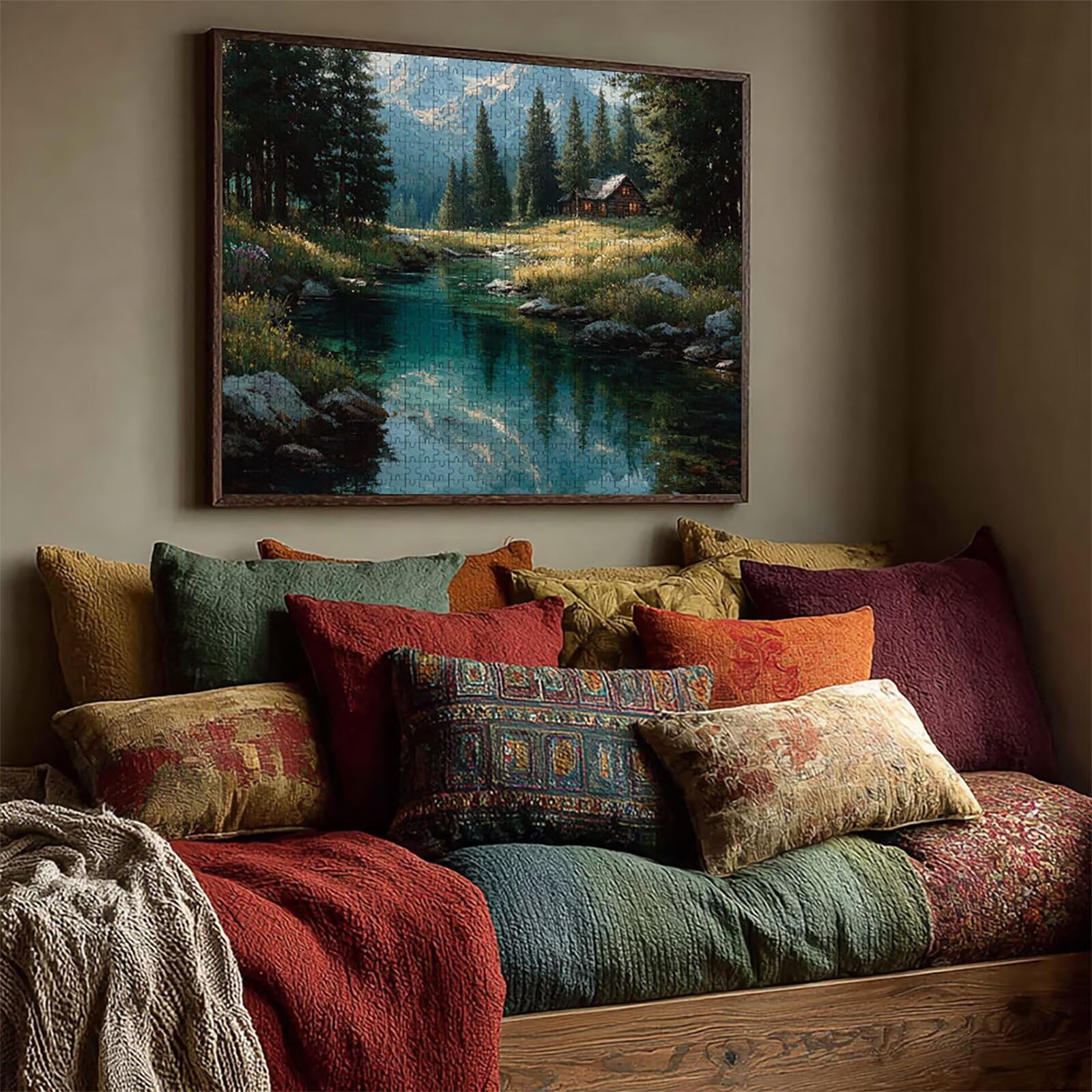 Puzzle Arte con Scatola Cottagea, Albero Puzzle Legno 2000 Pezzi Adulti 99x70cm, Attività di Intrattenimento ad Alta Difficoltà, DIY Classici Gioco, Jigsaw Per Tutta La Famiglia, Estate Regalo, 0-5165