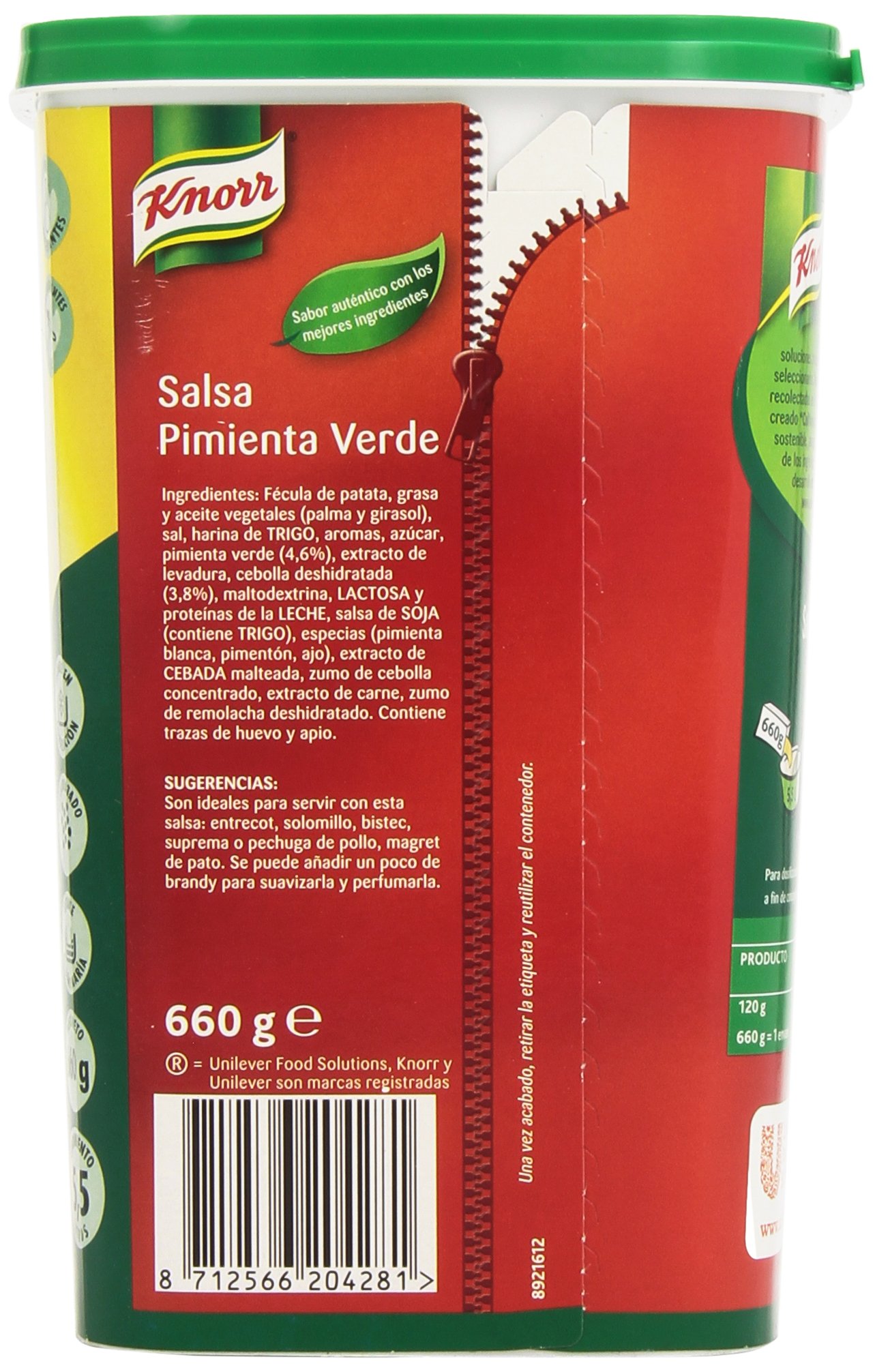 Knorr - Salsa - Pimienta Verde - 660 g