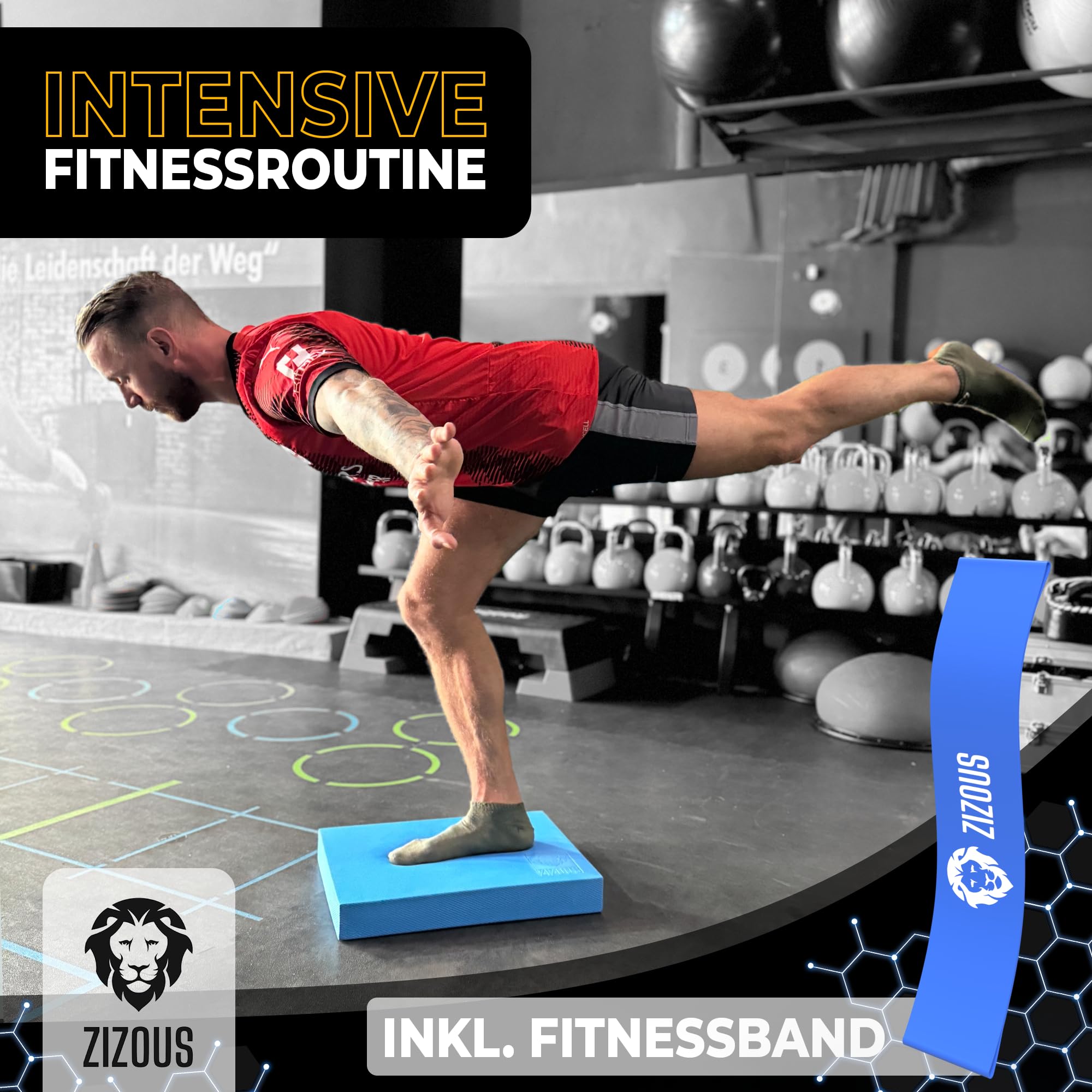 Balance Pad - Premium Balance Kissen für Gleichgewichtsübungen - Rutschfestes Balancekissen Physiotherapie Yoga Pilates - Robustes Gleichgewichtskissen inkl Ebook - Balance Kissen groß