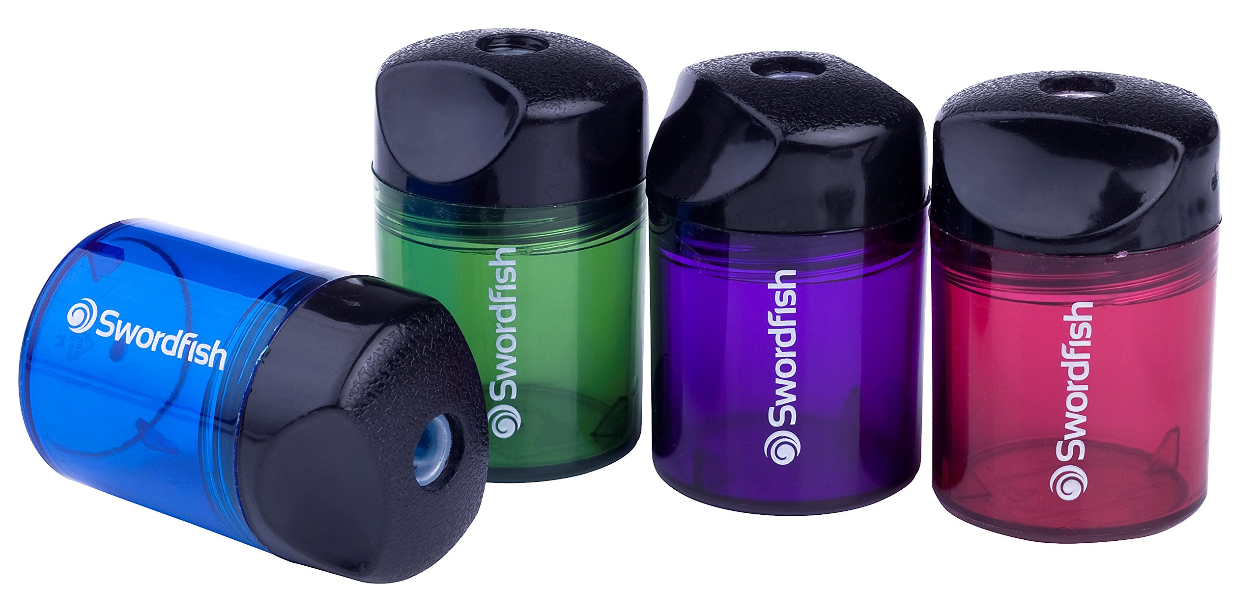 Swordfish8mm Plastic Canister Sharpener - Assorted Colours (Pack of 10)