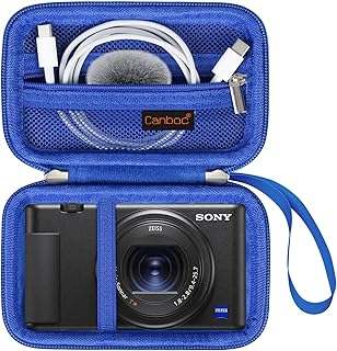 Canboc Carrying Case for Sony ZV-1 Digital Camera for Content Creators, Sony ZV1 Vlogging Camera Bag, Zipper Mesh Pocket fits USB Cable, Batteries, Blue
