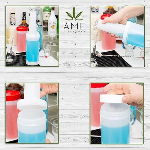 Miniatura 6 de AME D'ESSENCE Juego de 6 recipientes para botellas Store N Pour con boquilla Flow-N-Stow para jugo de fruta y licor, botellas de 1 cuarto de galón,