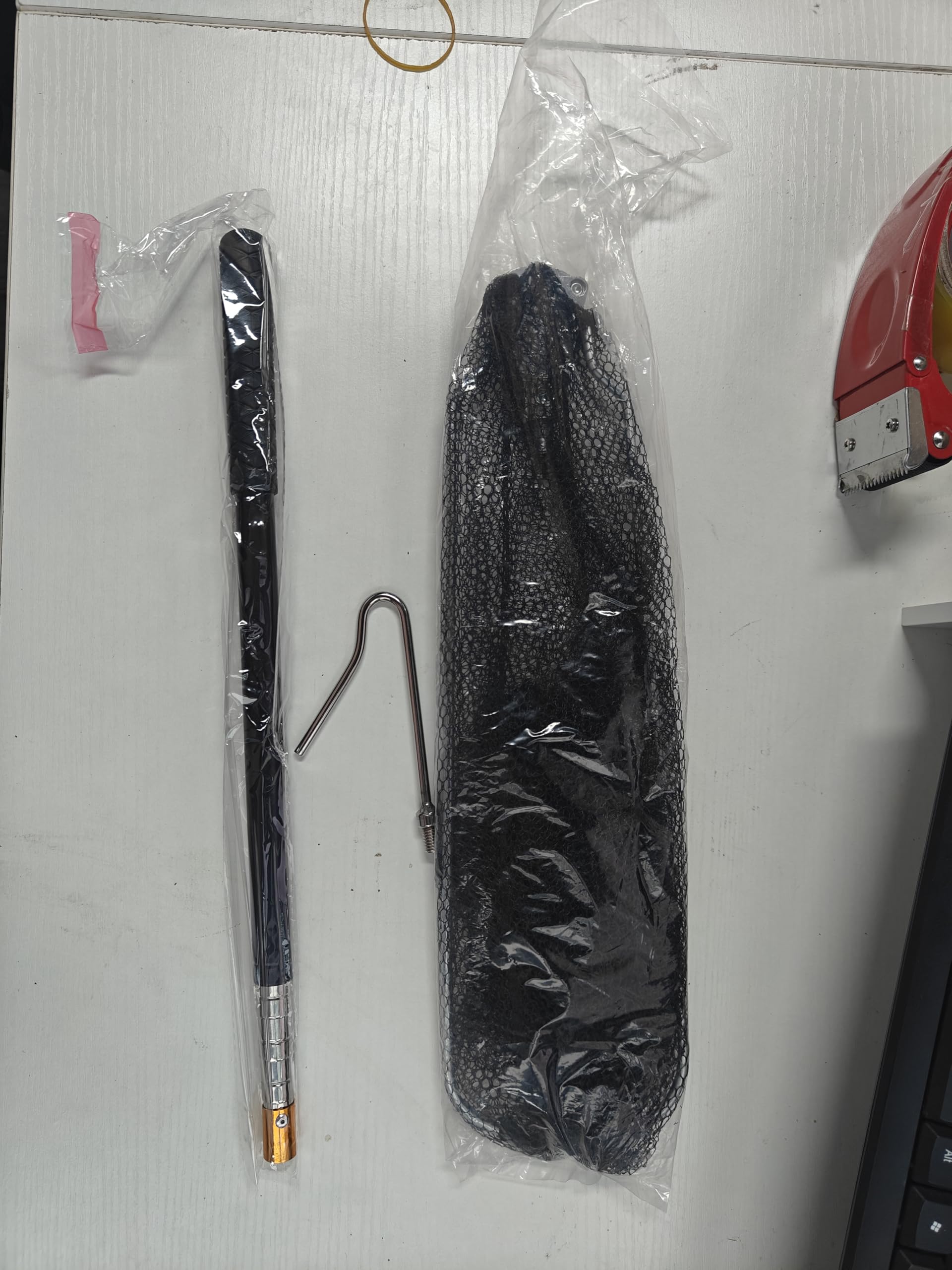 Kit 2 en 1 avec crochets et filet de pêche rétractables pour volailles, crochets en acier inoxydable, pour volaille, poulet, dinde, oie, canard, oiseaux, petits animaux et poissons