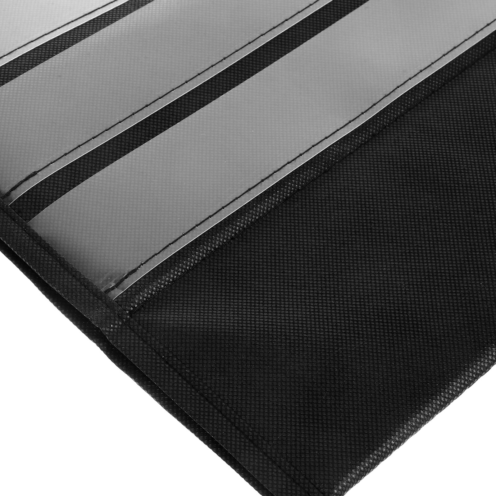AMUSLESUR Présentoir à Cartes de Visite Triangulaire Noir Petit, Étagère D'exposition Double Face Pliable pour Bureau, Support Organisé pour Cartes Postales, Autocollants et Fiches