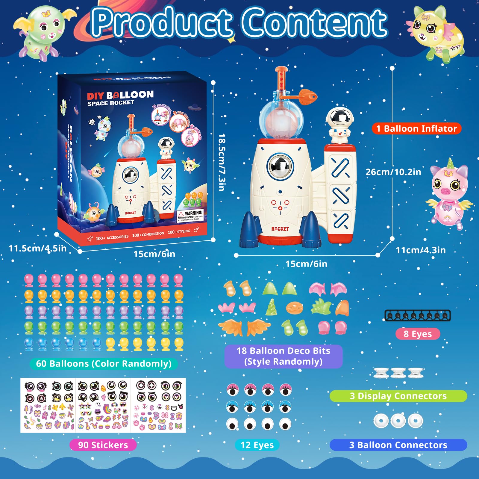 deAO Nano Tape Bubble Kit, Nano Tape Bolle Set Fai da Te con Pompa per Palloncini Razzo, Bolle Elastiche e Accessori Adesivi, DIY Craft per Bambini, Giocattoli Regalo Creativo per Soffiabili