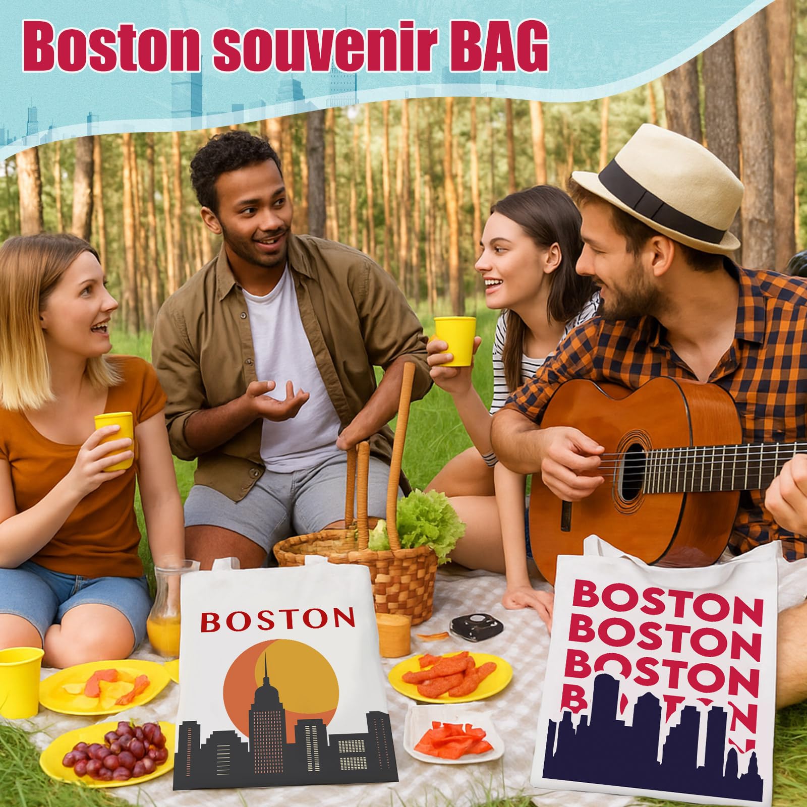 Paterr 9 Pcs City Souvenirs Gifts New York Tote Bag Bulk San Francisco Canva Tote Boston Chicago Souvenirs for Women Travel