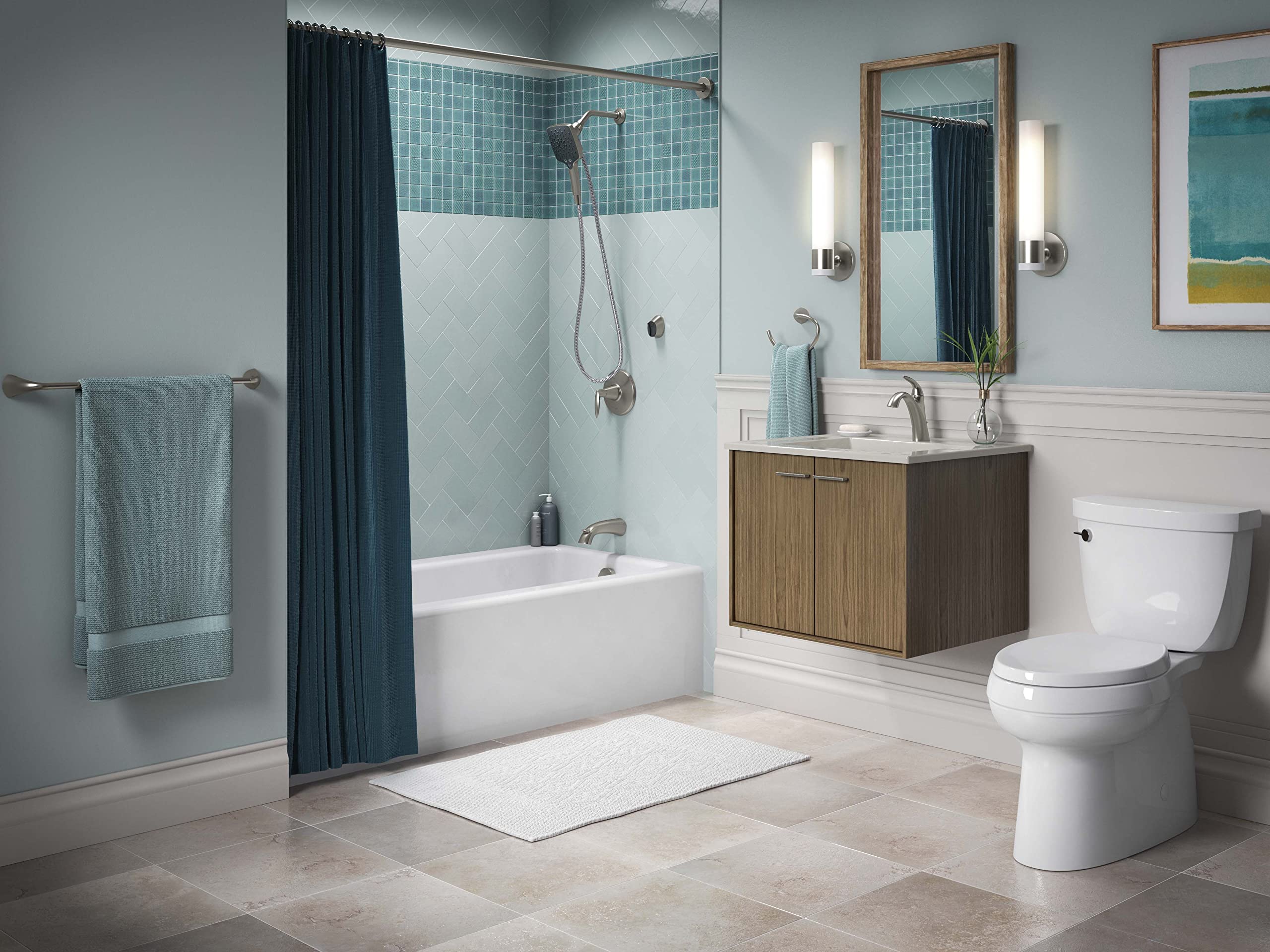 KOHLER 45131-BN Alteo Wall-Mount Diverter Bath spout with NPT Connection, 6-1/2-Inch, Brushed Nickel